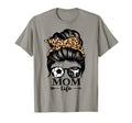 Mom Life Messy Bun Hair Funny Soccer T-Shirt - Novelty Apparel for Adults