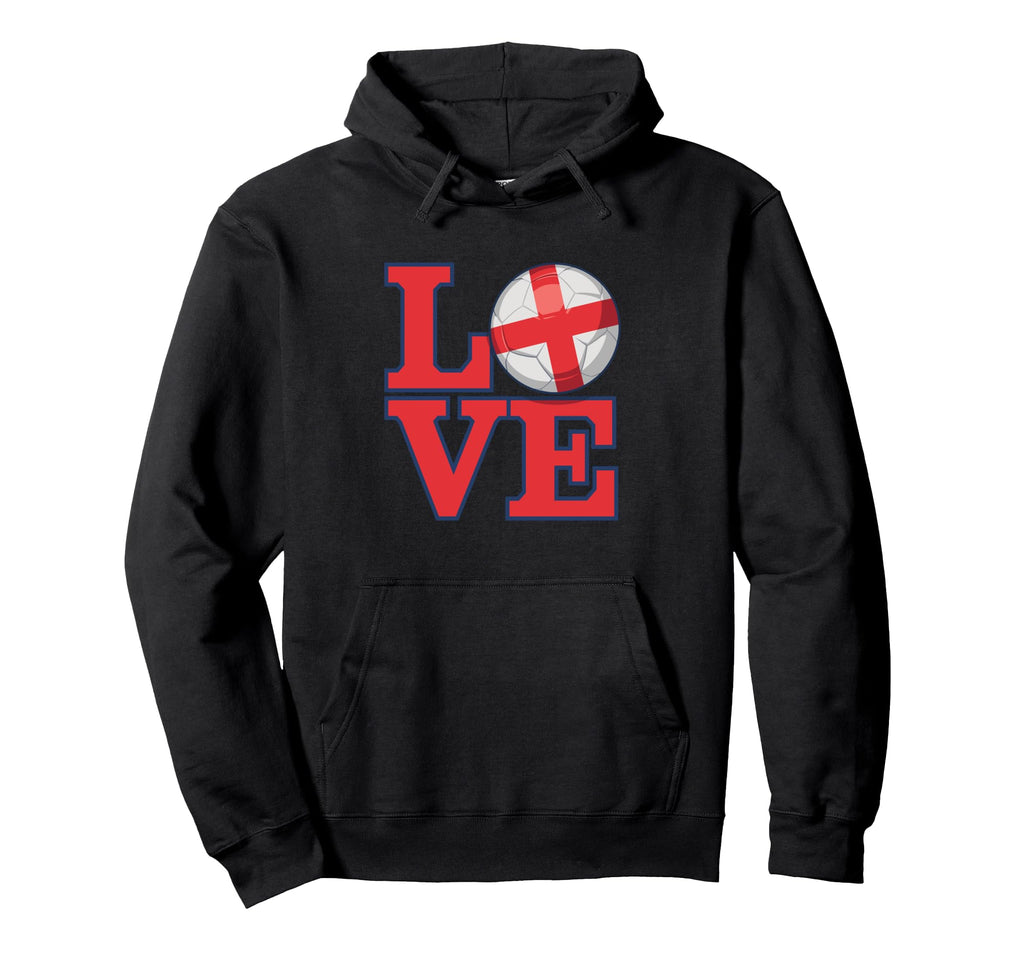 Love England Soccer Passion Pride Hoodie - Fun Novelty Design Men Women