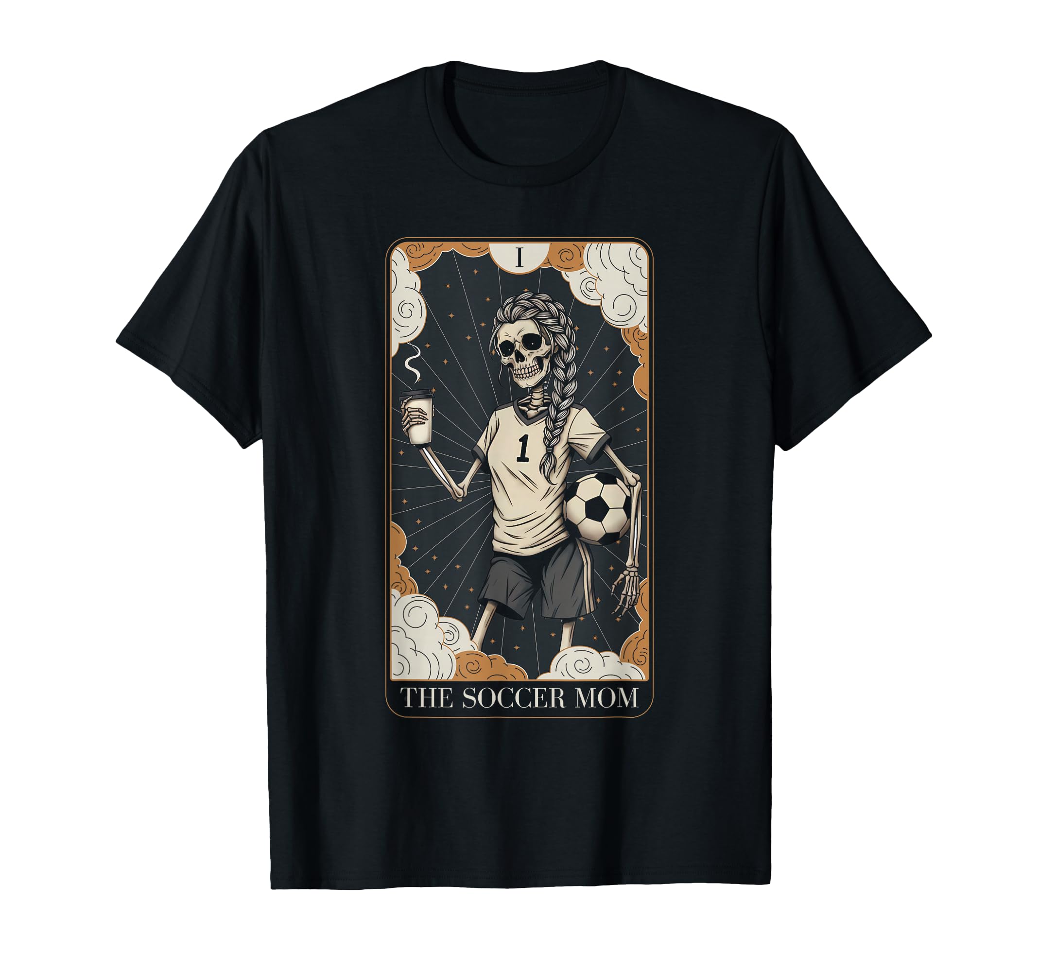 Halloween Skeleton Soccer Mom Tarot Card T-Shirt - Trendy Graphic Men Women