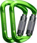 SEPEAK UIAA 30kN Climbing Carabiner Clips, Professional Heavy Duty Twist Locking Carabiners for Climbing,Mountaineering, Rappelling, Camping, Hiking, Swings, Large D Ring Hooks