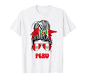 Peru Peruvian Messy Bun Peruvian Flag T-Shirt - Unique Graphic for Adults