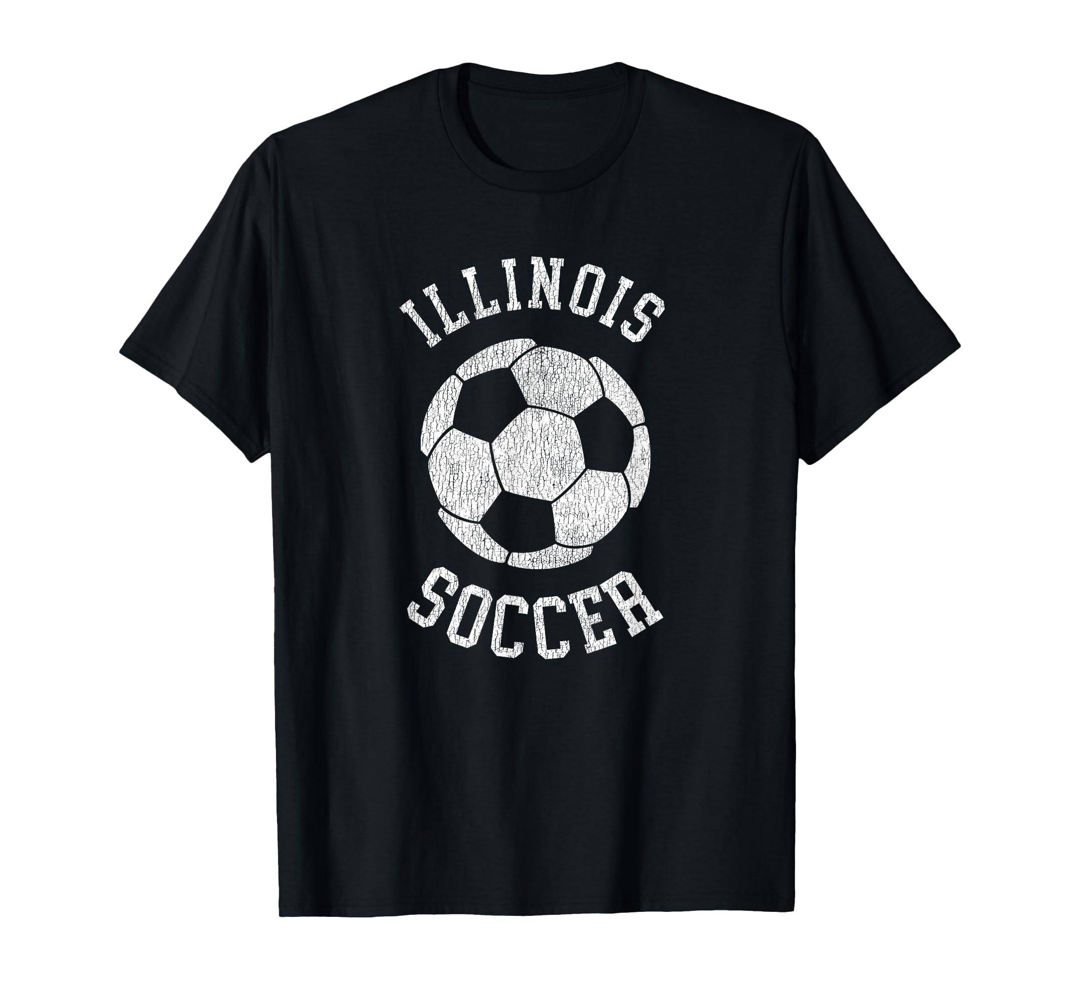Illinois Soccer Distressed 90S T-Shirt - Novelty Apparel Unisex