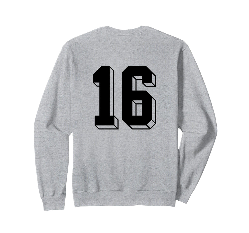 Number 16 Backside 80S 90S Sweatshirt - Casual Everyday Wear for Adults