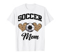 Soccer Leopard Heart Soccer Mom T-Shirt - Custom Art Print for Adults