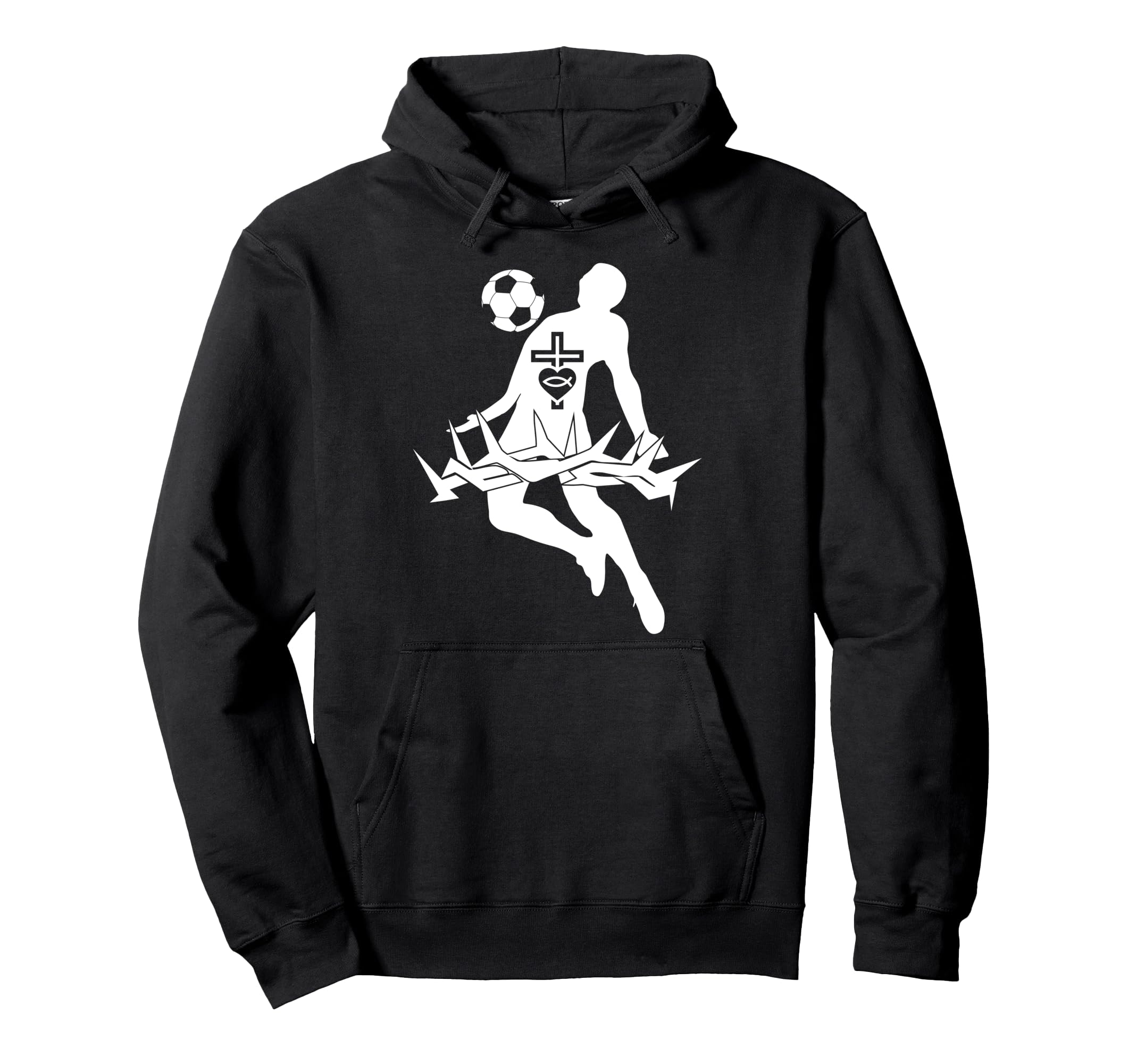Religious Jesus Soccer Christ God Soccer Hoodie - Graphic Print Unisex