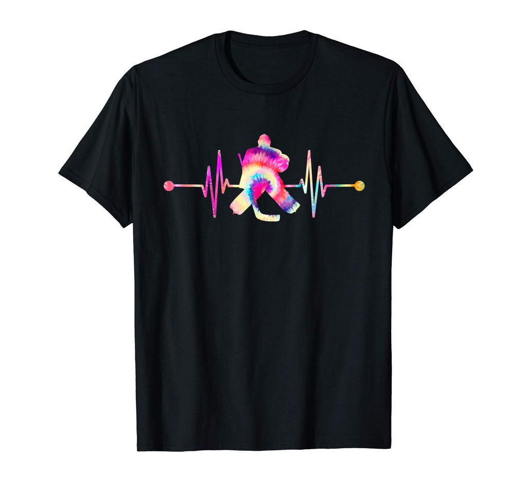 Heartbeat Colorful Dye Pulse Heart Hockey T-Shirt - Novelty Apparel Unisex