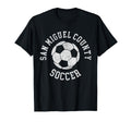 San Miguel County Soccer Distressed 90S T-Shirt - Trendy Graphic for Adults