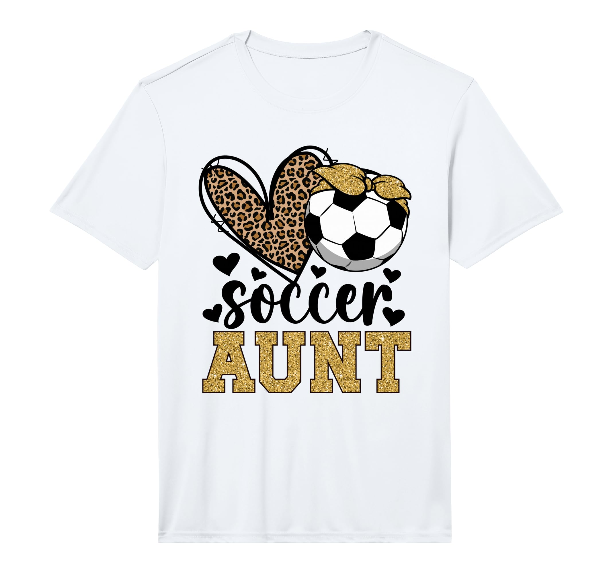 Mens Soccer Aunt Heart Soccer Auntie T-Shirt - Novelty Apparel Unisex