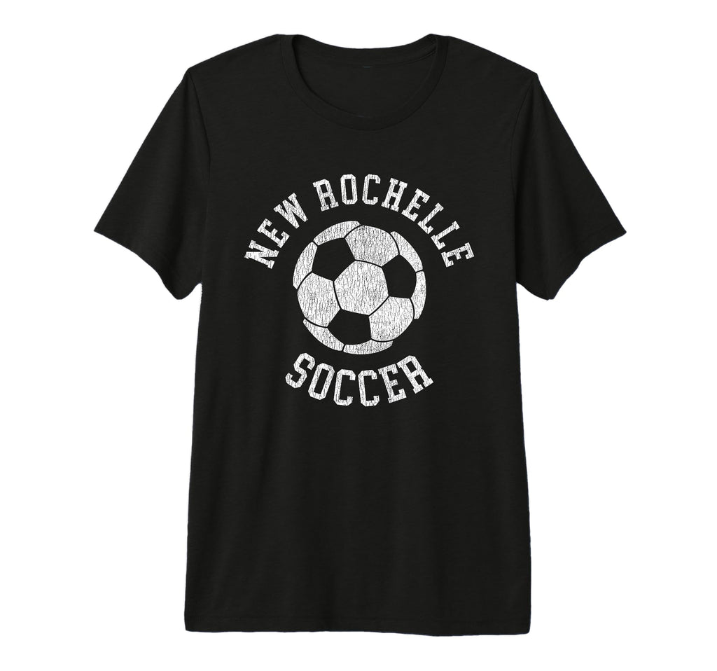 New Rochelle Soccer Distressed 90S Tri T-Shirt - Aesthetic Graphic Unisex