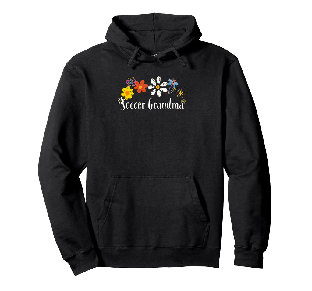Funny Soccer Grandma Flowers Hoodie - Trendy Graphic for Adults