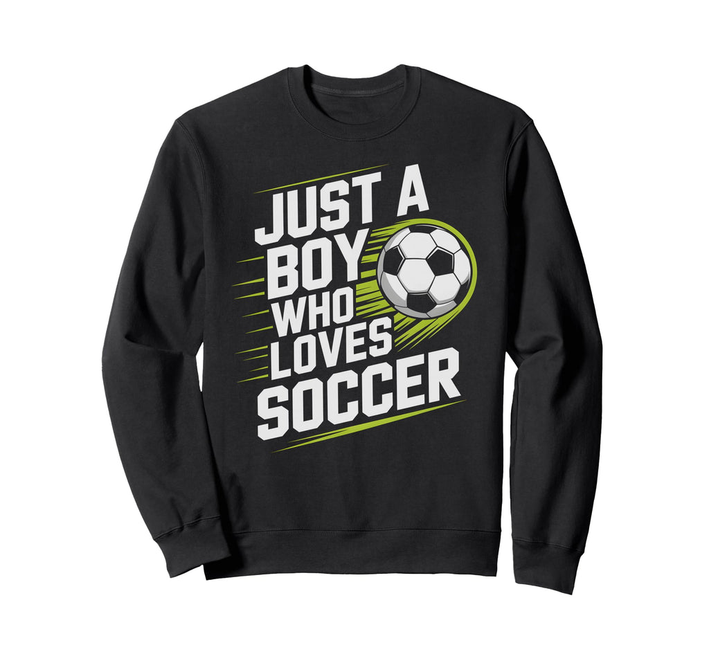 Just Who Loves Soccer Play Game Sweatshirt - Minimalist Print for Adults