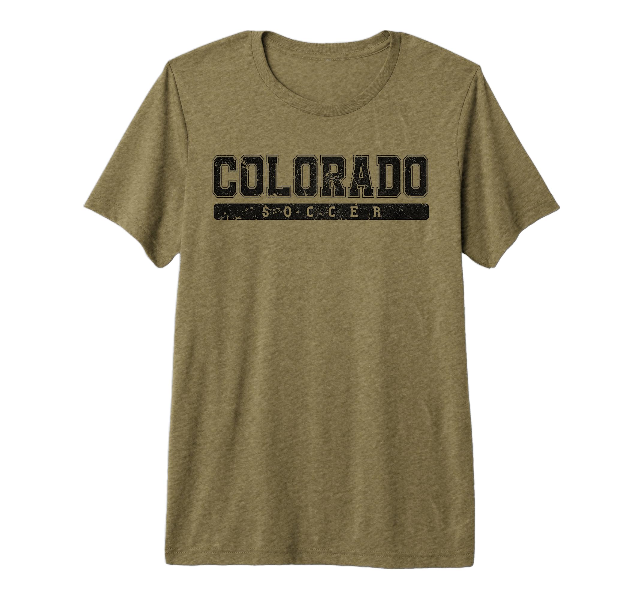 Colorado Soccer Black Text Tri Blend T-Shirt - Streetwear Style for Adults