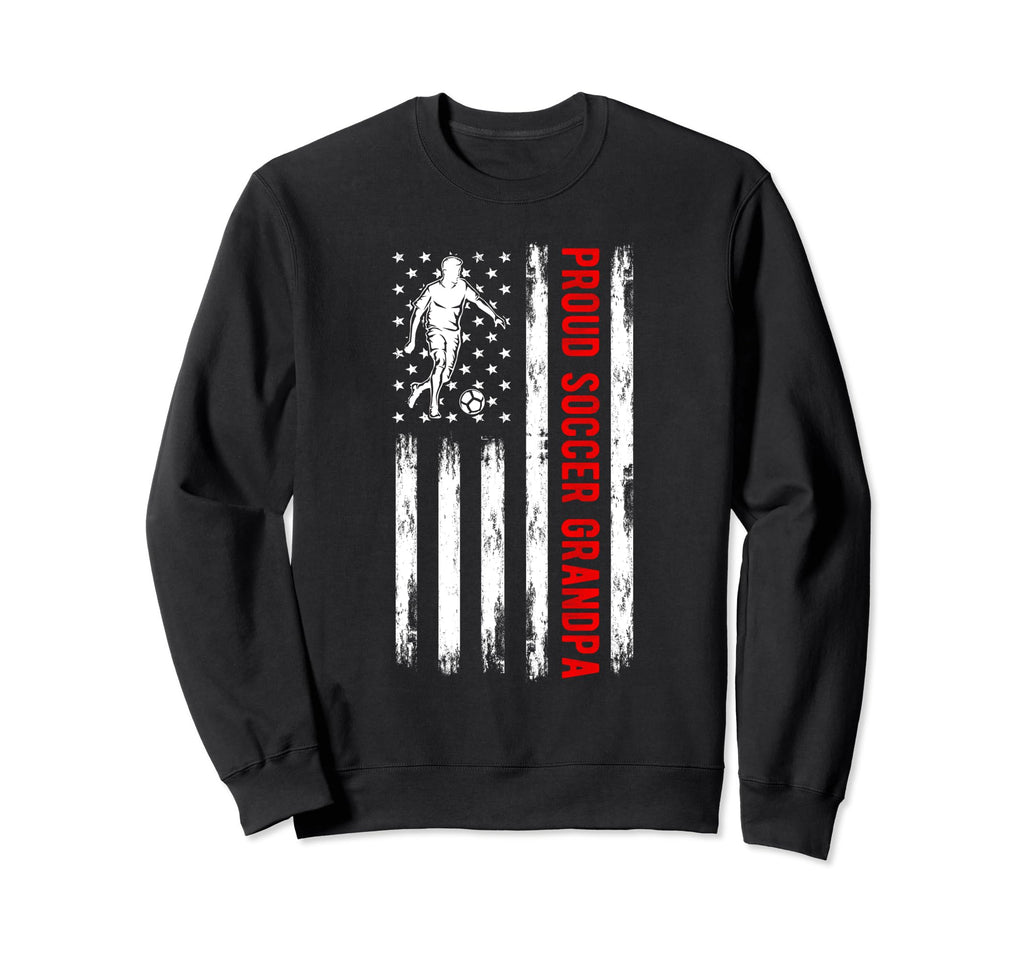Proud Soccer Grandpa Usa Flag Sweatshirt - Fun Novelty Design Men Women