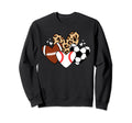 Baseball Soccer Football Heart Funny Sweatshirt - Minimalist Print Unisex