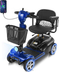 4 Wheels Mobility Scooter for Adults&Seniors Up to 300LBS, 350W Electric Powered Wheelchair Device with Extended Battery, Dual Baskets, Rotating Seat