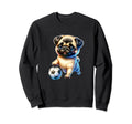 Pug Dog Soccer Champion Ball Fan Sweatshirt - Unique Graphic for Adults