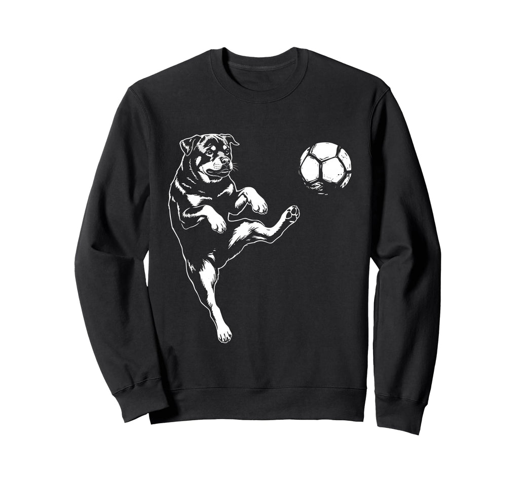 Rottweiler Playing Soccer Dog Lover Sweatshirt - Minimalist Print Unisex