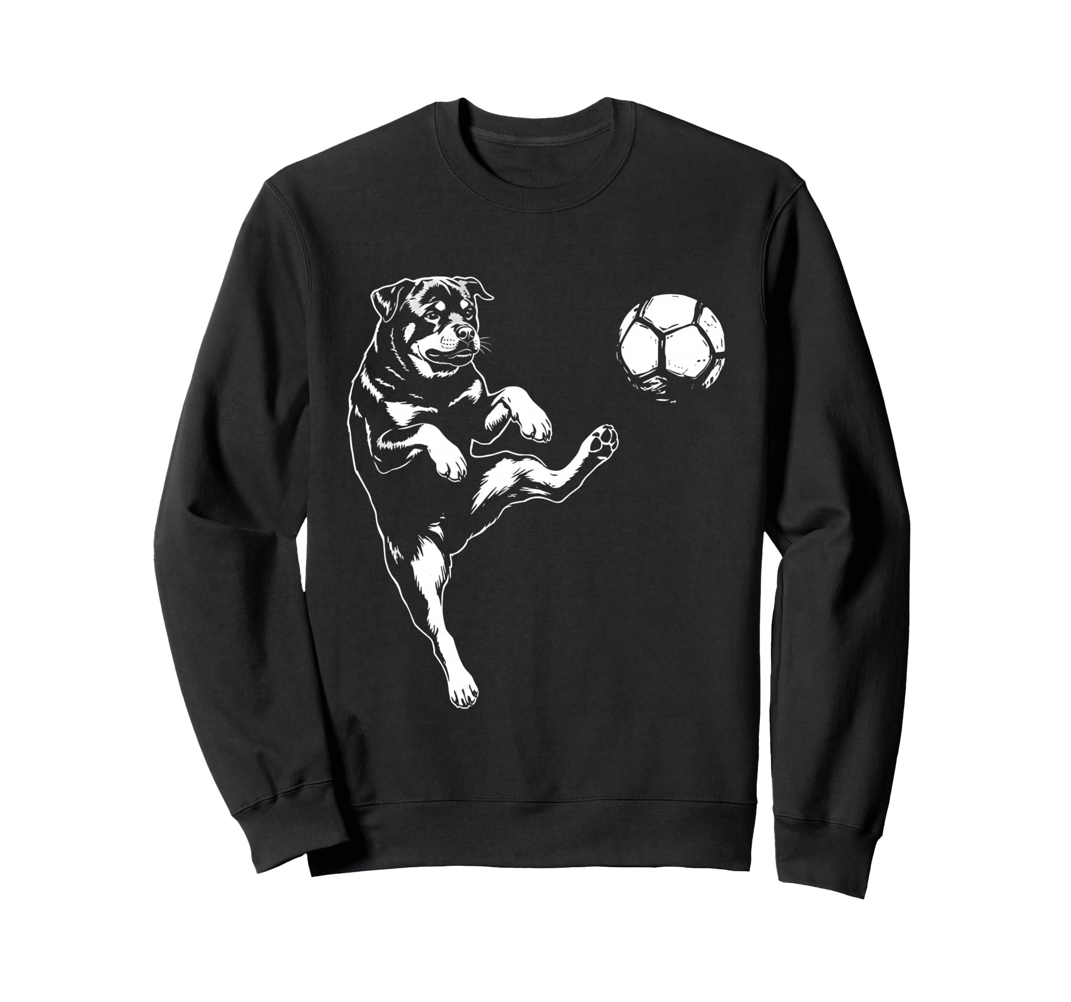 Rottweiler Playing Soccer Dog Lover Sweatshirt - Minimalist Print Unisex