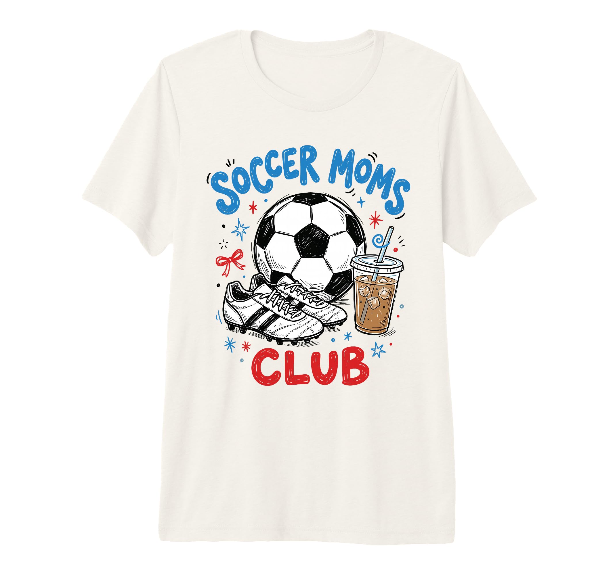 Soccer Moms Club Iced Coffee Cleats T-Shirt - Unique Graphic for Adults