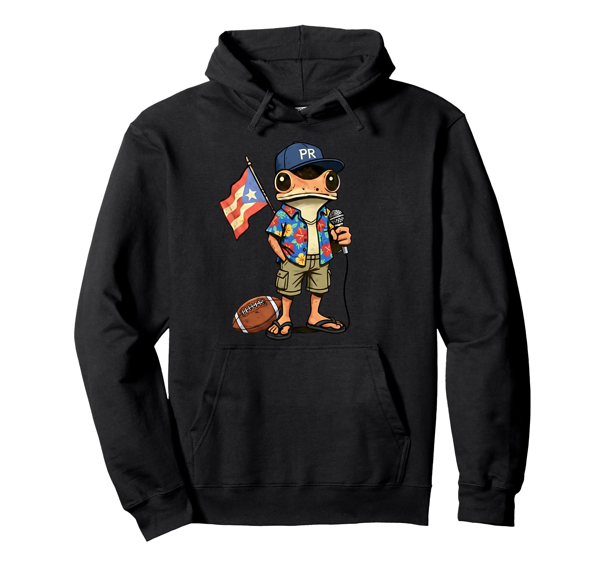 Funny Coqui Frog Soccer Player Puerto Hoodie - Minimalist Print Unisex