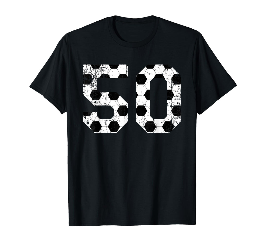 Soccer 50 Jersey Number T-Shirt - Minimalist Print for Adults