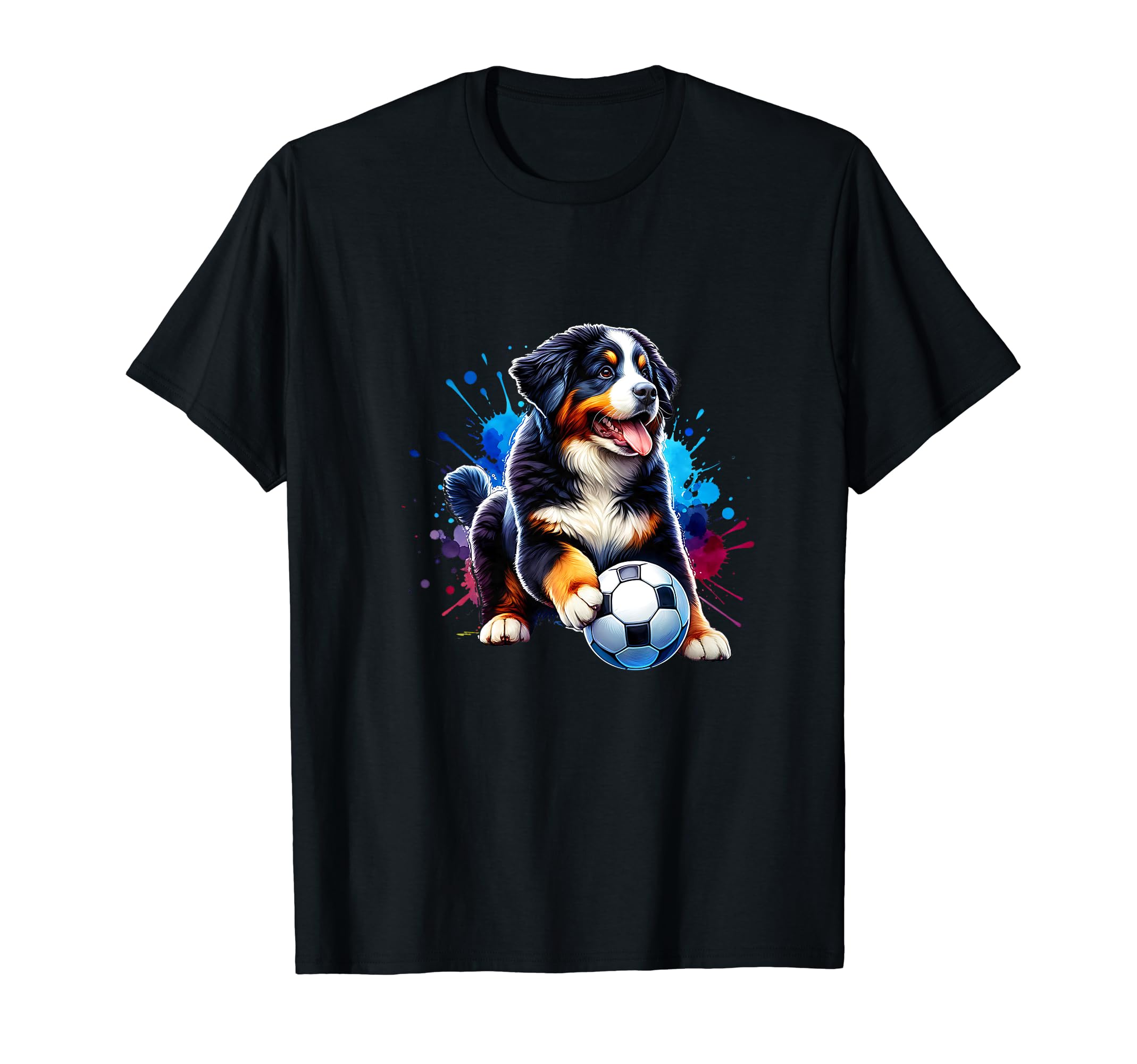 Bernese Mountain Dog Soccer Ball T-Shirt - Fun Novelty Design Unisex