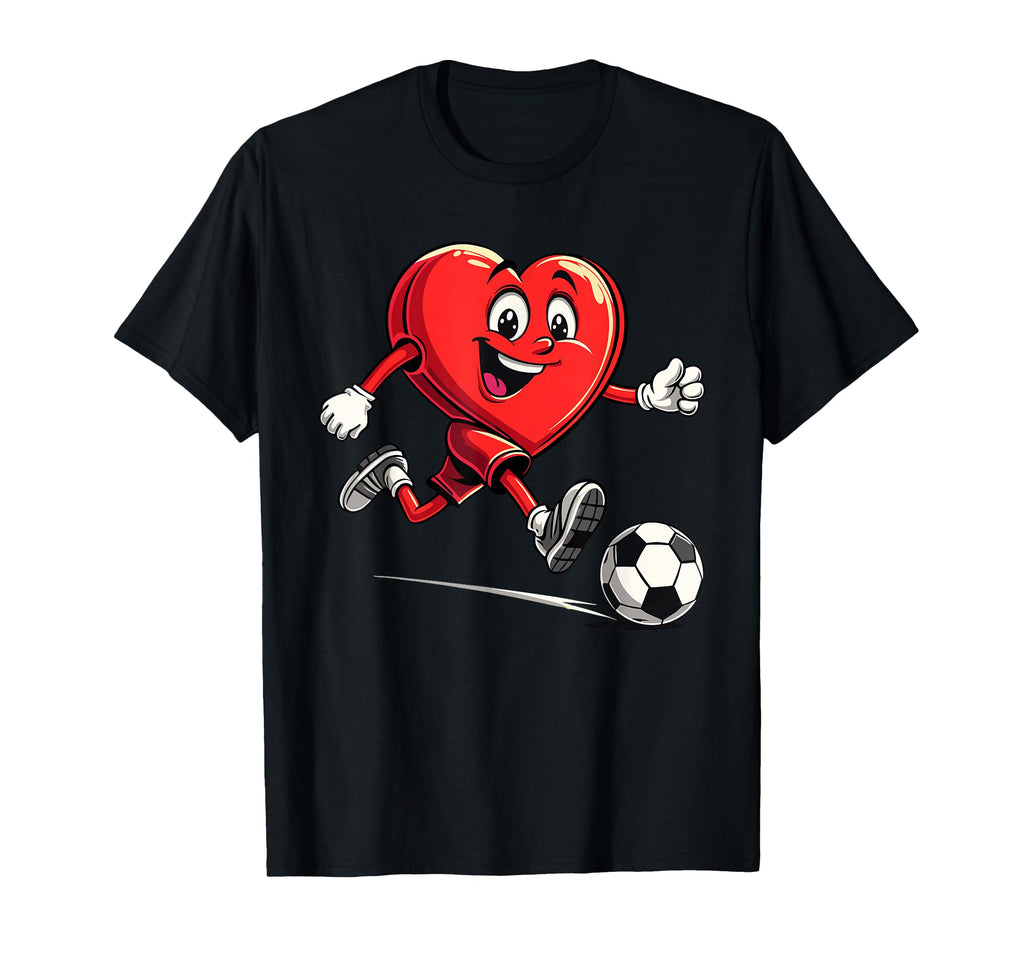 Soccer Heart Playing Football Funny T-Shirt - Novelty Apparel for Adults