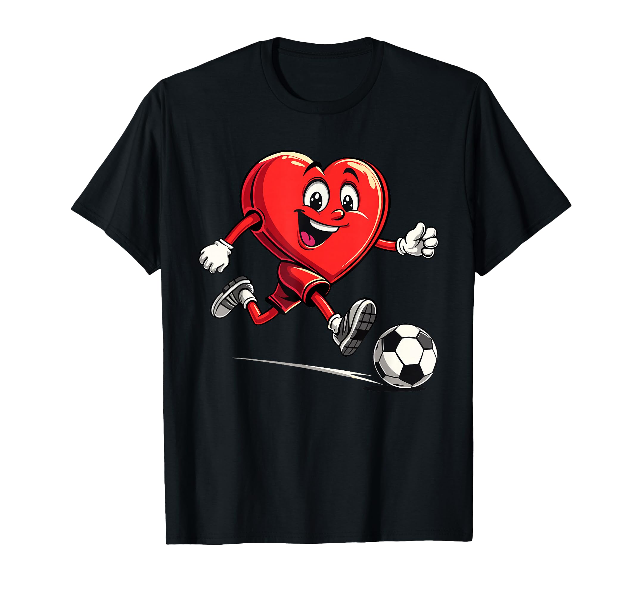 Soccer Heart Playing Football Funny T-Shirt - Novelty Apparel for Adults