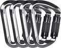 SEPEAK UIAA 30kN Climbing Carabiner Clips, Professional Heavy Duty Twist Locking Carabiners for Climbing,Mountaineering, Rappelling, Camping, Hiking, Swings, Large D Ring Hooks