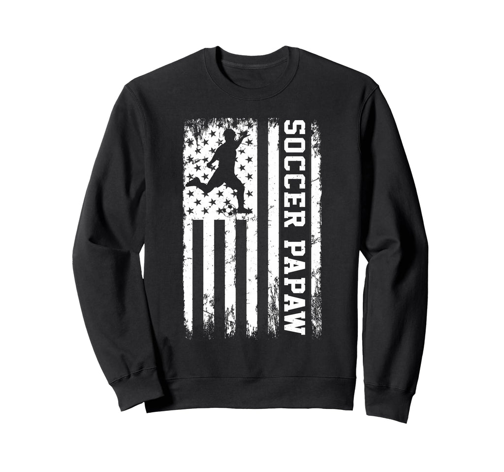 Soccer Papaw Usa American Flag Sweatshirt - Custom Art Print Men Women