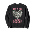 Just Who Loves Soccer Heart Womens Sweatshirt - Unique Graphic Men Women
