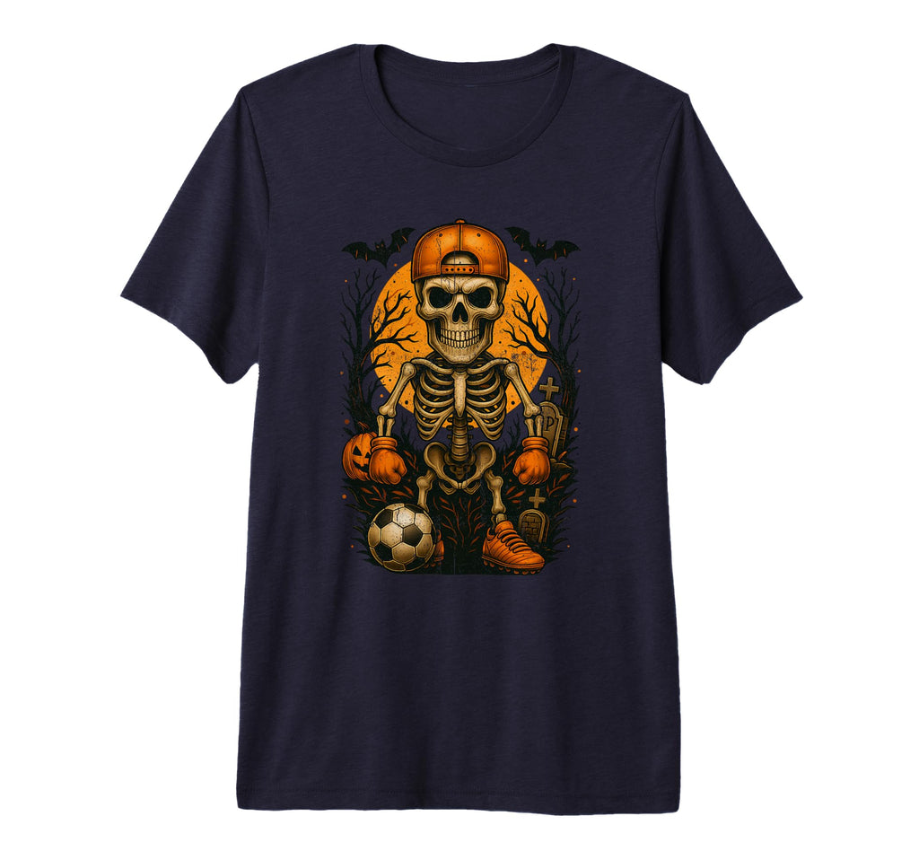 Halloween Skeleton Soccer Lovers T-Shirt - Minimalist Print Unisex