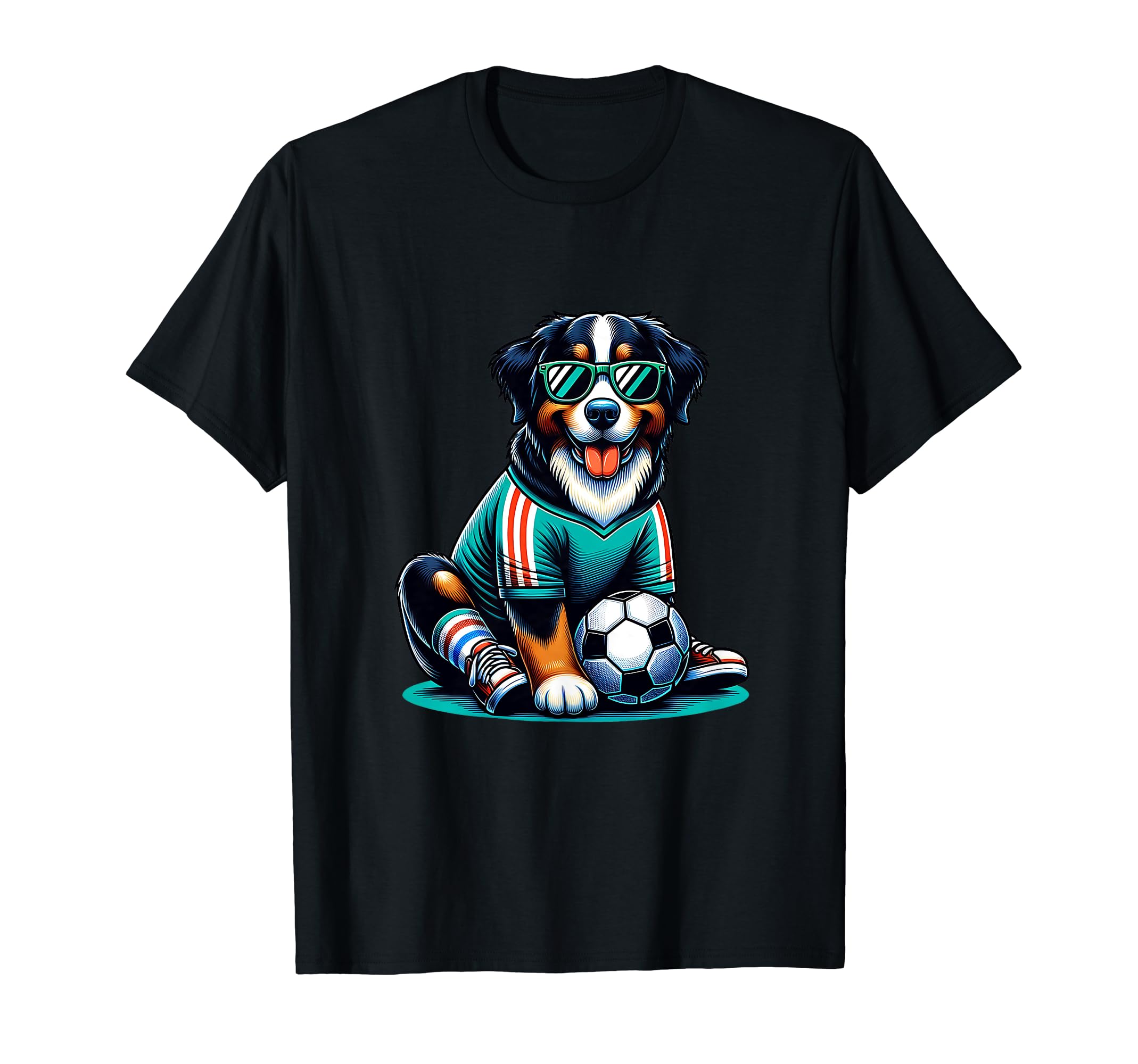 Bernese Mountain Dog Soccer Player T-Shirt - Streetwear Style Unisex