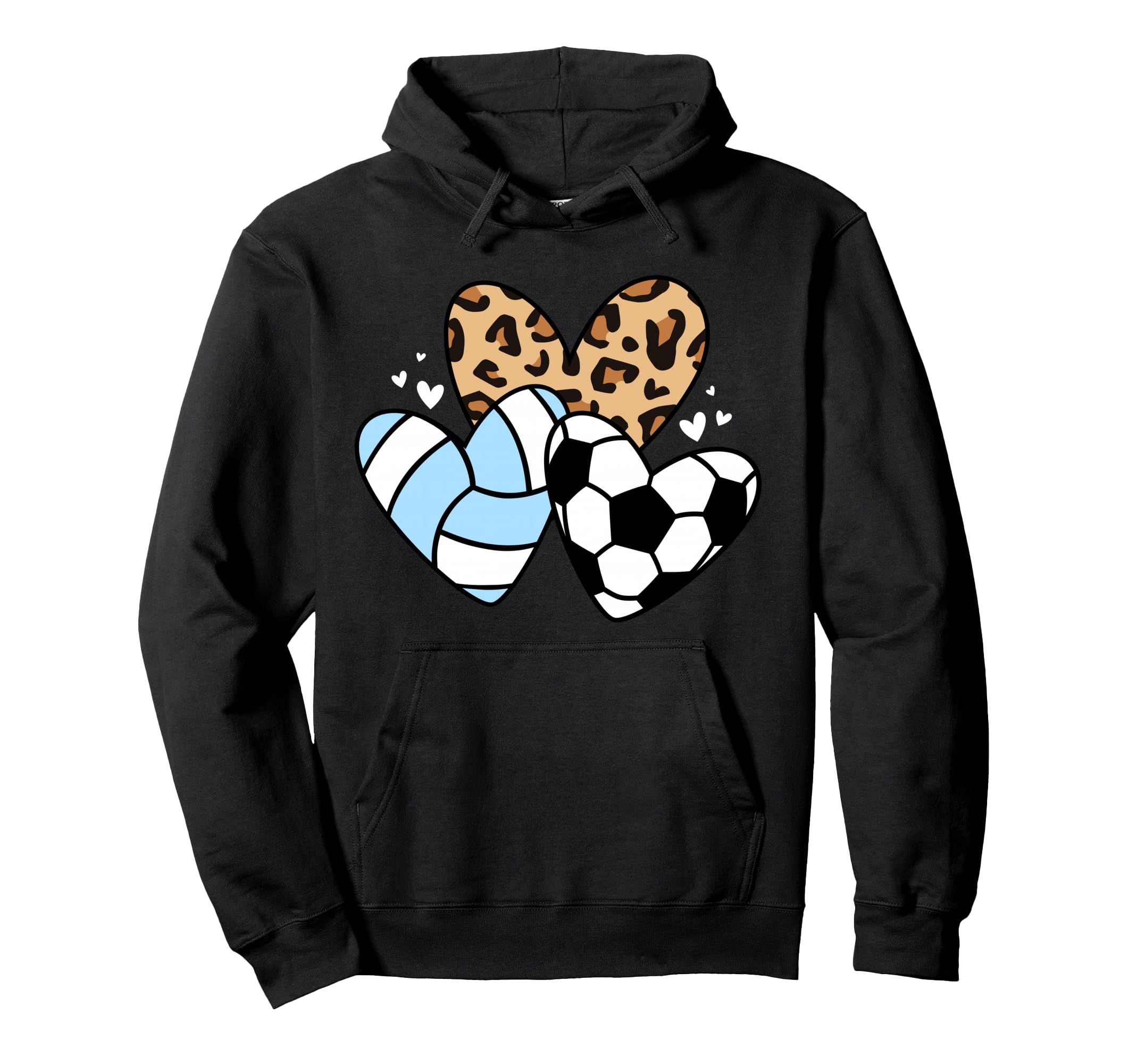 Soccer Volleyball Heart Funny Soccer Hoodie - Casual Everyday Wear Unisex