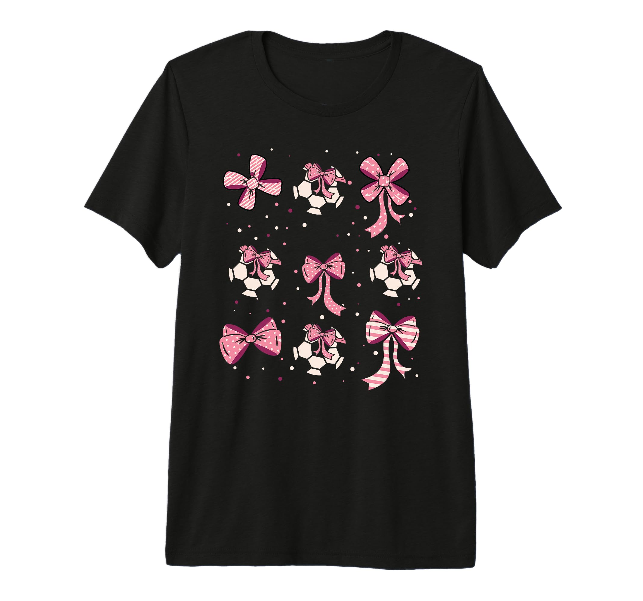Soccer Ball Coquette Bow Game Day T-Shirt - Minimalist Print for Adults