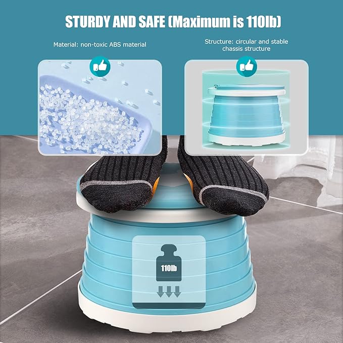 Portable Potty for Toddler Travel Foldable Potty Seat for Toddler Training Toilet for Kids Boys Girls Car On The Go Potty Travel Toilet Chair for Camping Park Indoor/Outdoor (Blue)