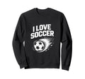 I Love Soccer Enthusiast Sports Sweatshirt - Custom Art Print for Adults
