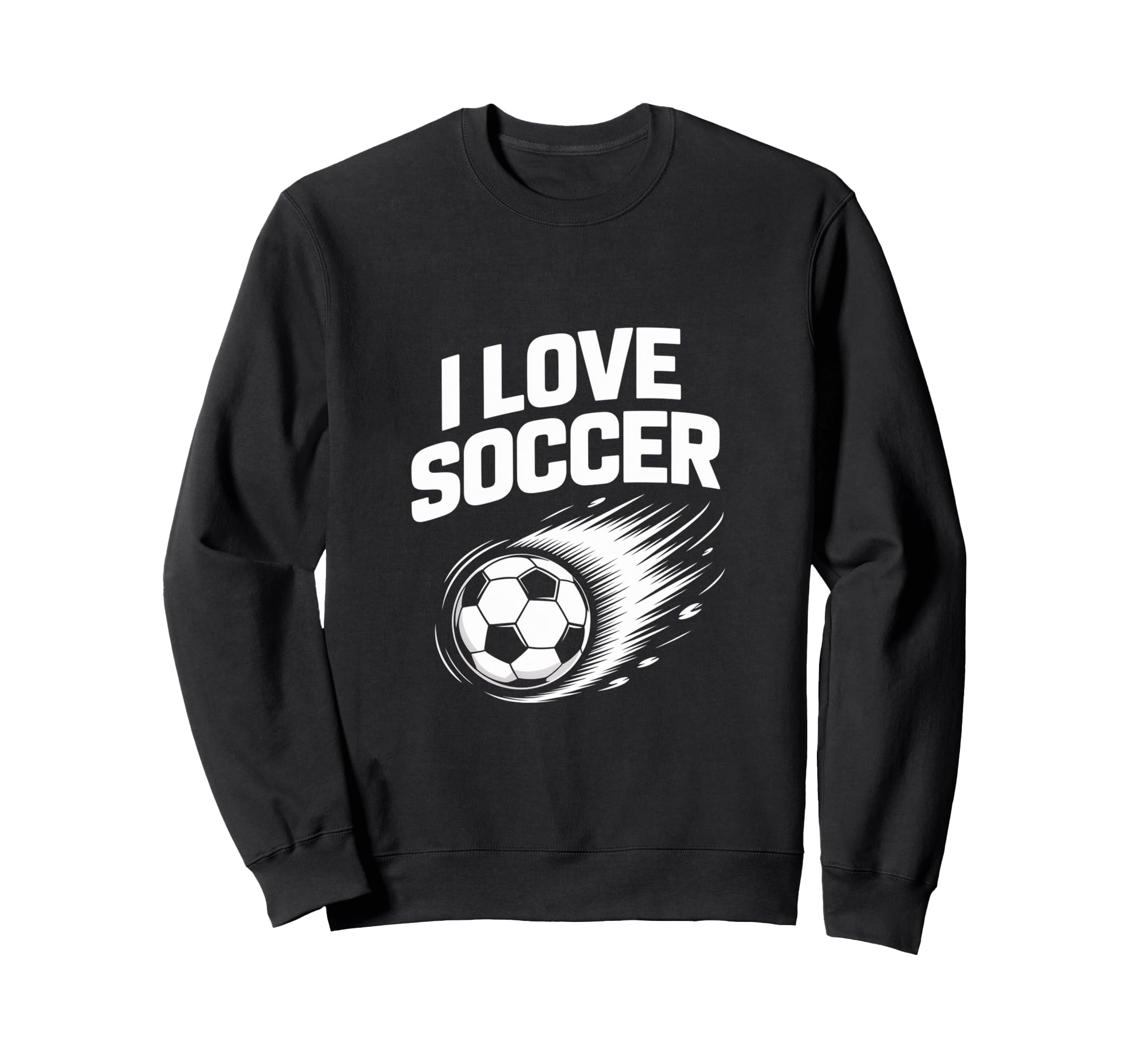 I Love Soccer Enthusiast Sports Sweatshirt - Custom Art Print for Adults