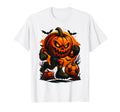 Halloween Pumpkin Showing Soccer T-Shirt - Aesthetic Graphic Men Women
