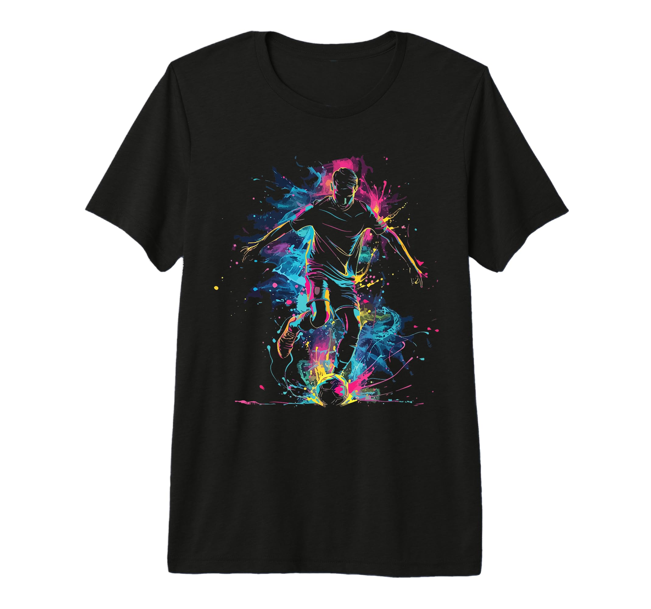 Ball Game Football Paint Splash T-Shirt - Custom Art Print Men Women