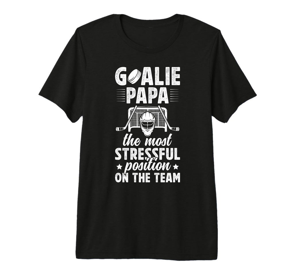 Mens Funny Hockey Goalie Papa Ice T-Shirt - Trendy Graphic Men Women