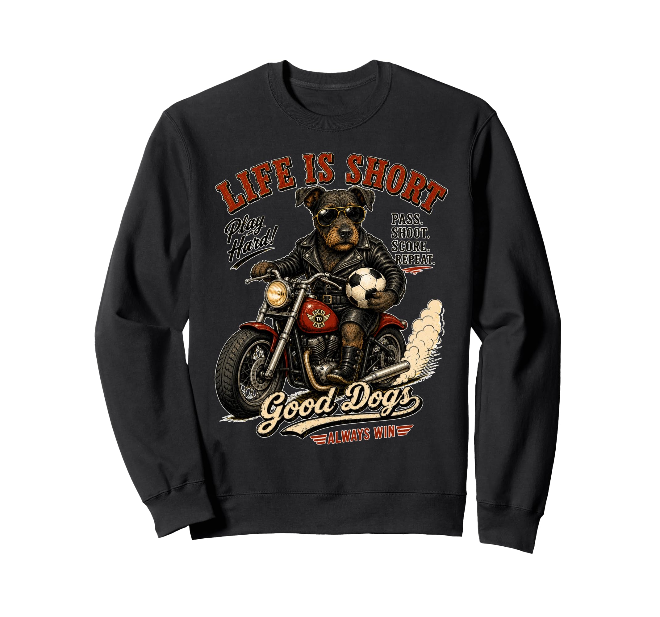 Patterdale Terrier Motorbike Love Sweatshirt - Novelty Apparel Unisex