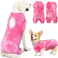 Lukovee Recovery Suit for Dogs, Onesie Surgery Recovery Suit for Female Male Dogs, Abdominal Wounds Cone E-Collar Alternative Prevent Licking Spay Recovery Suit (Pink,XX-Large)