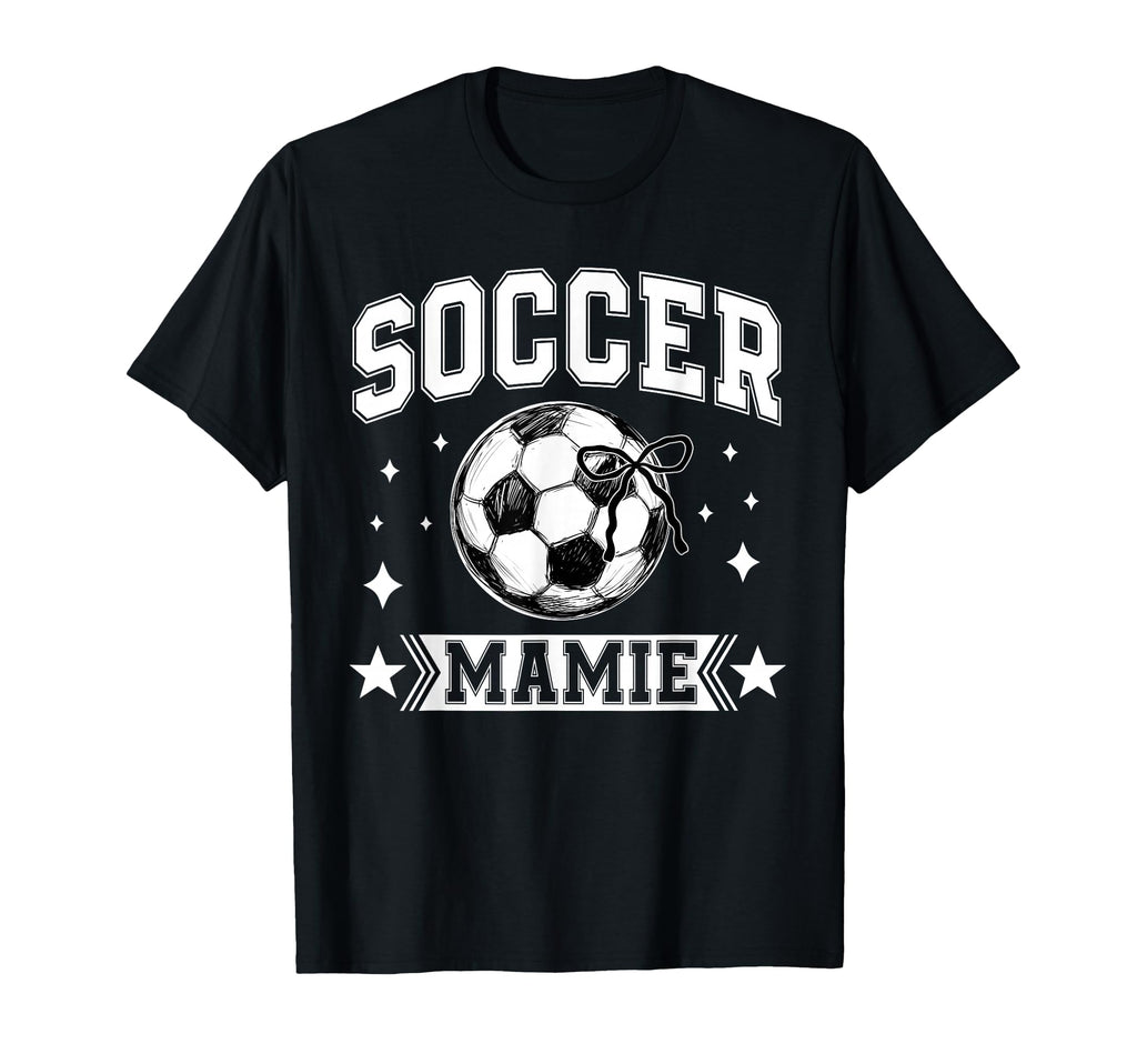 Coquette Bow Soccer Mamie Soccer Team T-Shirt - Graphic Print for Adults