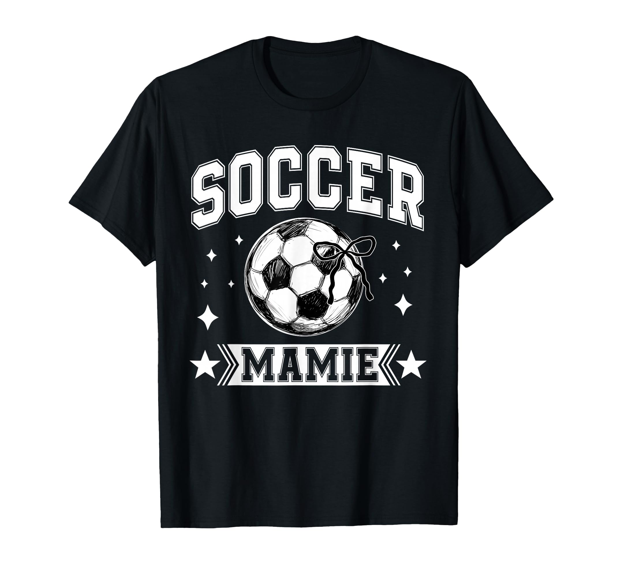 Coquette Bow Soccer Mamie Soccer Team T-Shirt - Graphic Print for Adults