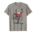 Santa Playing Soccer 90S Holiday T-Shirt - Aesthetic Graphic Men Women