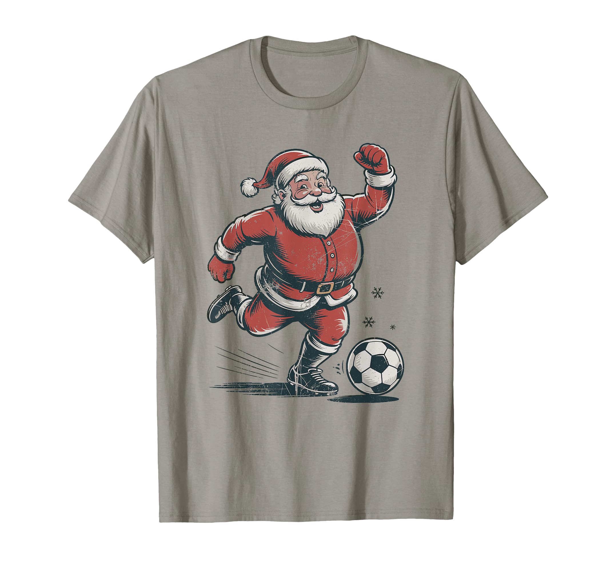 Santa Playing Soccer 90S Holiday T-Shirt - Aesthetic Graphic Men Women