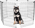 Foldable Dog Playpen 36" Height 8 Panels Metal Exercise Pen No Door - Indoor/Outdoor Dog Play Pen for Small-Medium Dogs, Portable Pet Fence for Yard Garden Camping, Black