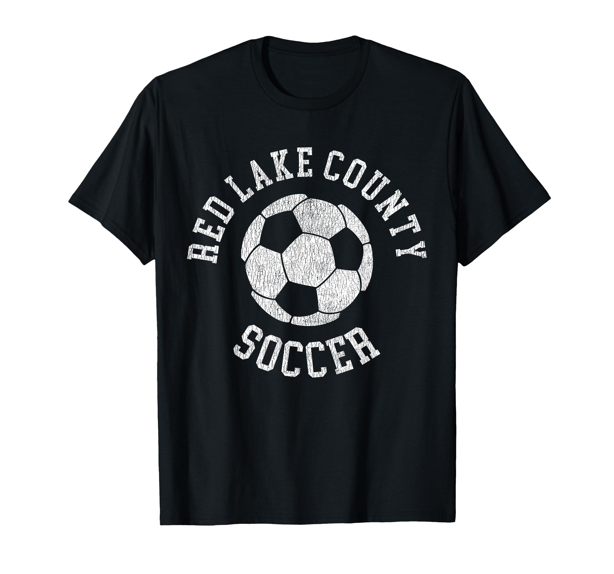 Red Lake County Soccer Distressed 90S T-Shirt - Trendy Graphic for Adults