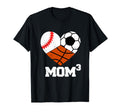 Mom Cubed Mom3 Mom Three Baseball T-Shirt - Minimalist Print for Adults